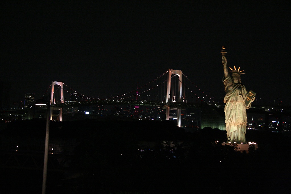 Rainbow bridge and Statue of Liberty